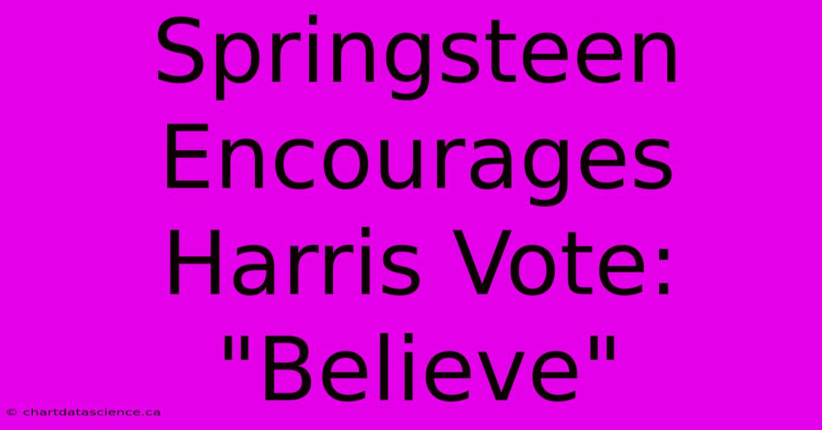 Springsteen Encourages Harris Vote: 