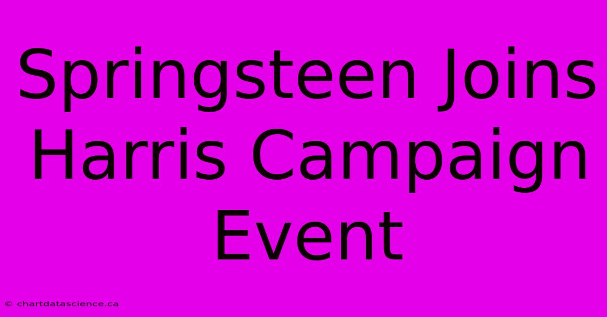 Springsteen Joins Harris Campaign Event