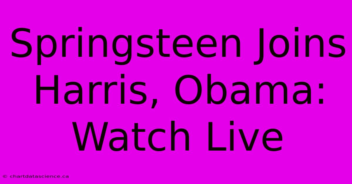 Springsteen Joins Harris, Obama: Watch Live