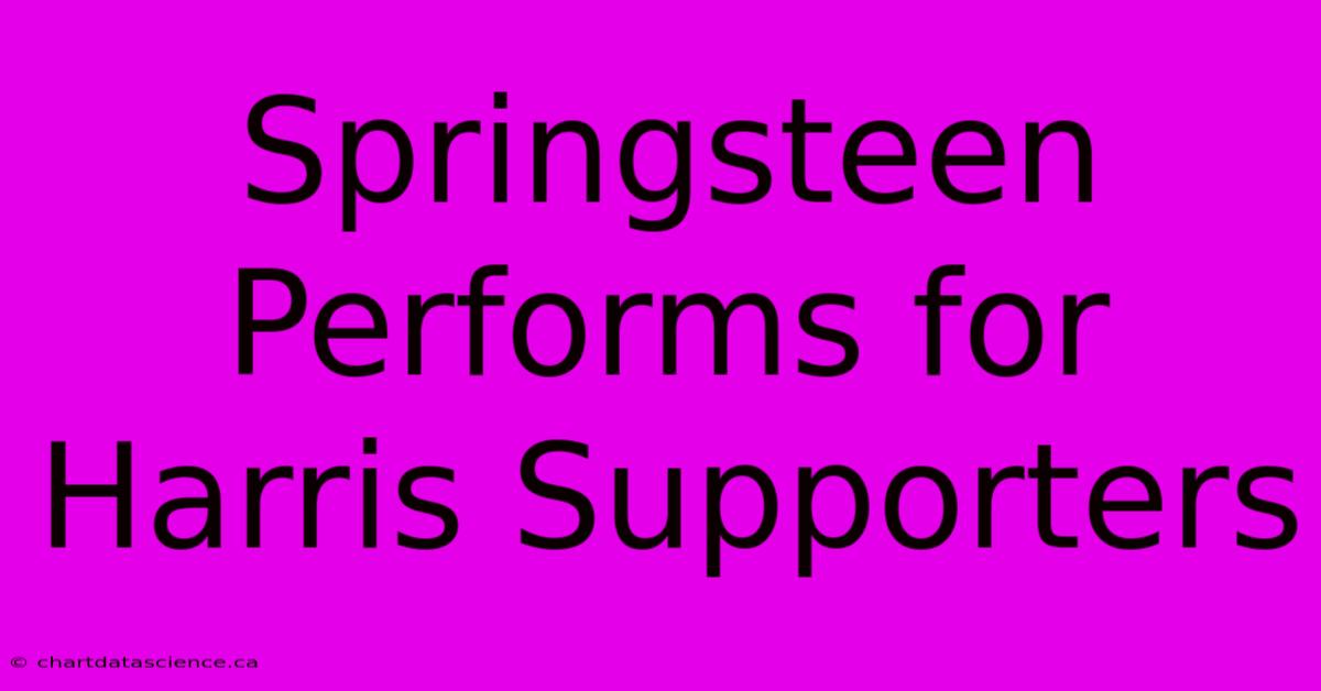 Springsteen Performs For Harris Supporters