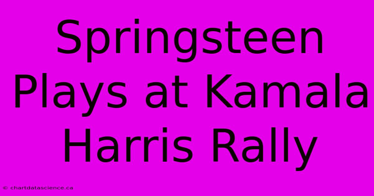 Springsteen Plays At Kamala Harris Rally