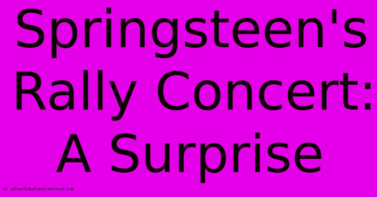 Springsteen's Rally Concert: A Surprise