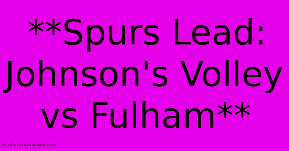 **Spurs Lead: Johnson's Volley Vs Fulham**