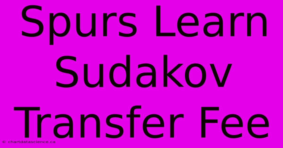 Spurs Learn Sudakov Transfer Fee