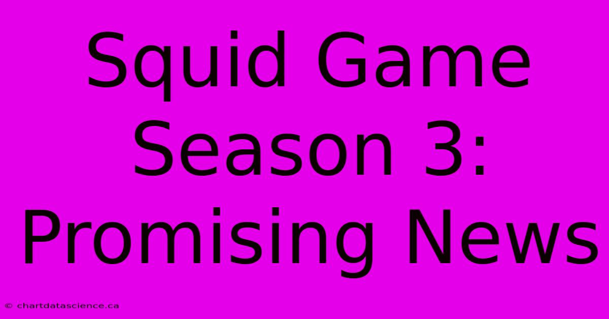 Squid Game Season 3: Promising News