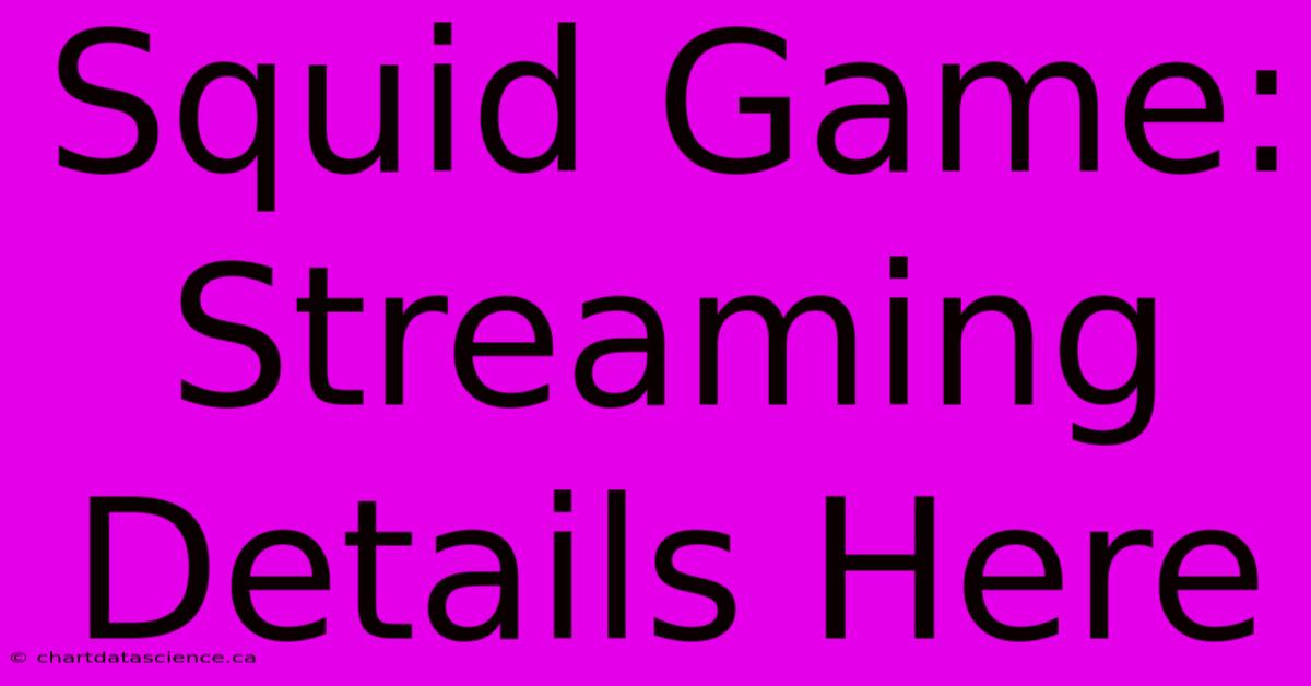 Squid Game: Streaming Details Here