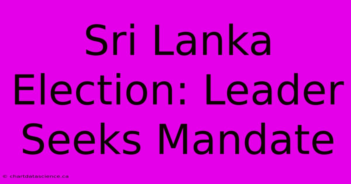 Sri Lanka Election: Leader Seeks Mandate 