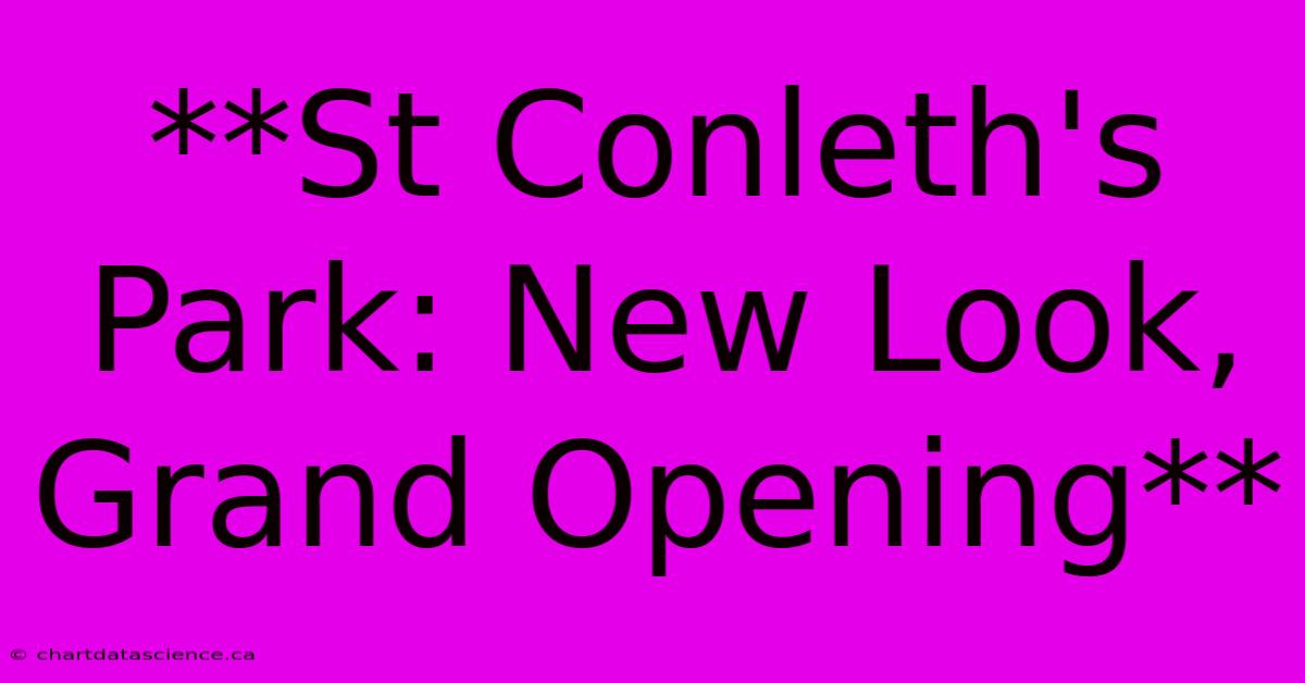 **St Conleth's Park: New Look, Grand Opening**