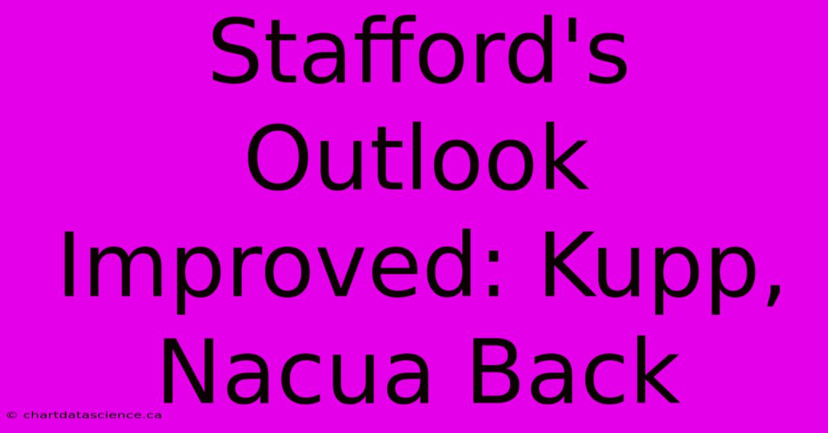 Stafford's Outlook Improved: Kupp, Nacua Back 