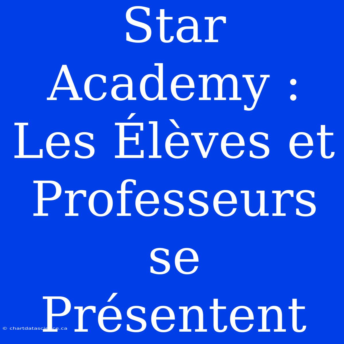 Star Academy : Les Élèves Et Professeurs Se Présentent