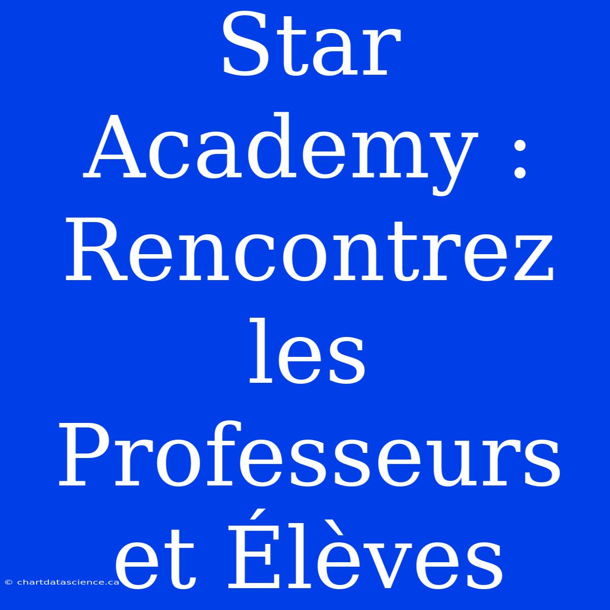 Star Academy : Rencontrez Les Professeurs Et Élèves