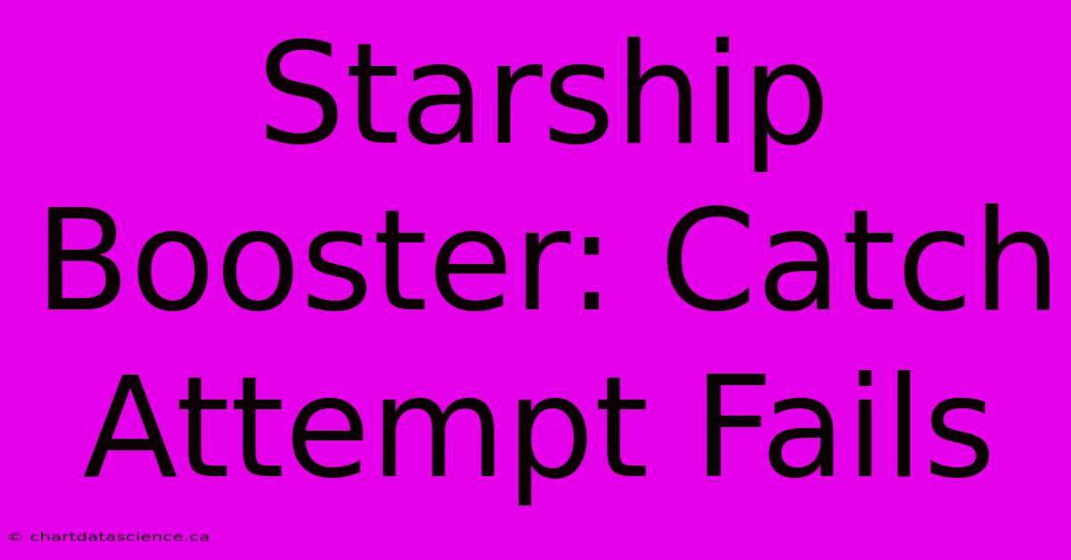 Starship Booster: Catch Attempt Fails