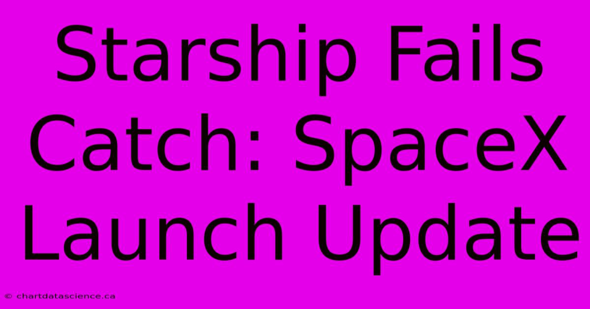 Starship Fails Catch: SpaceX Launch Update