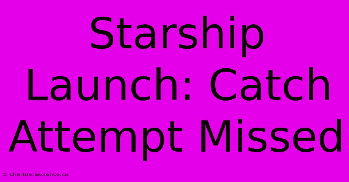 Starship Launch: Catch Attempt Missed