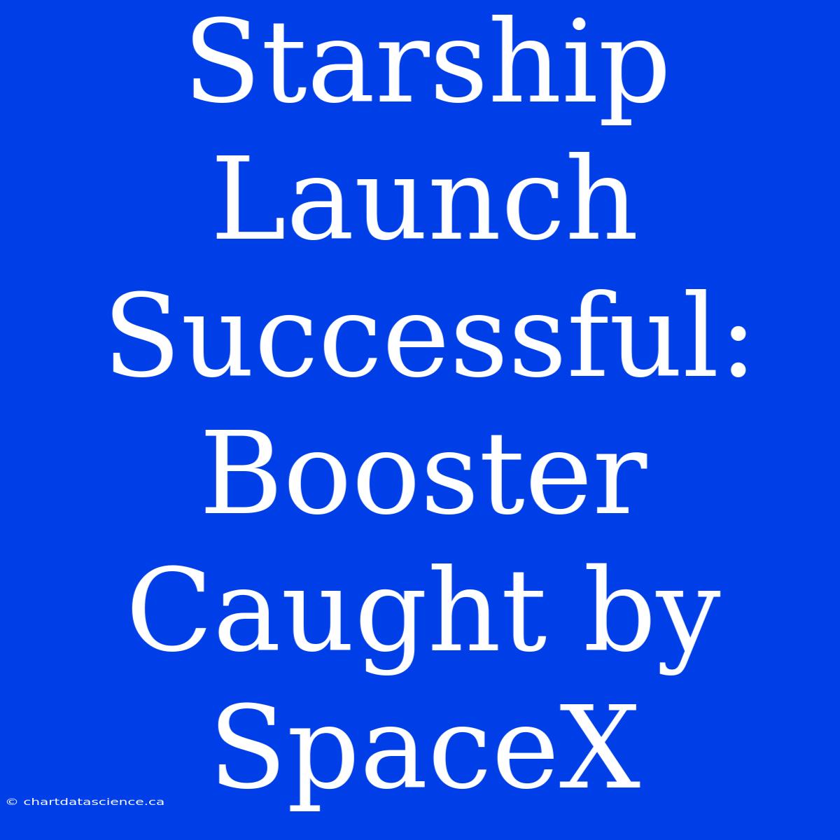 Starship Launch Successful: Booster Caught By SpaceX