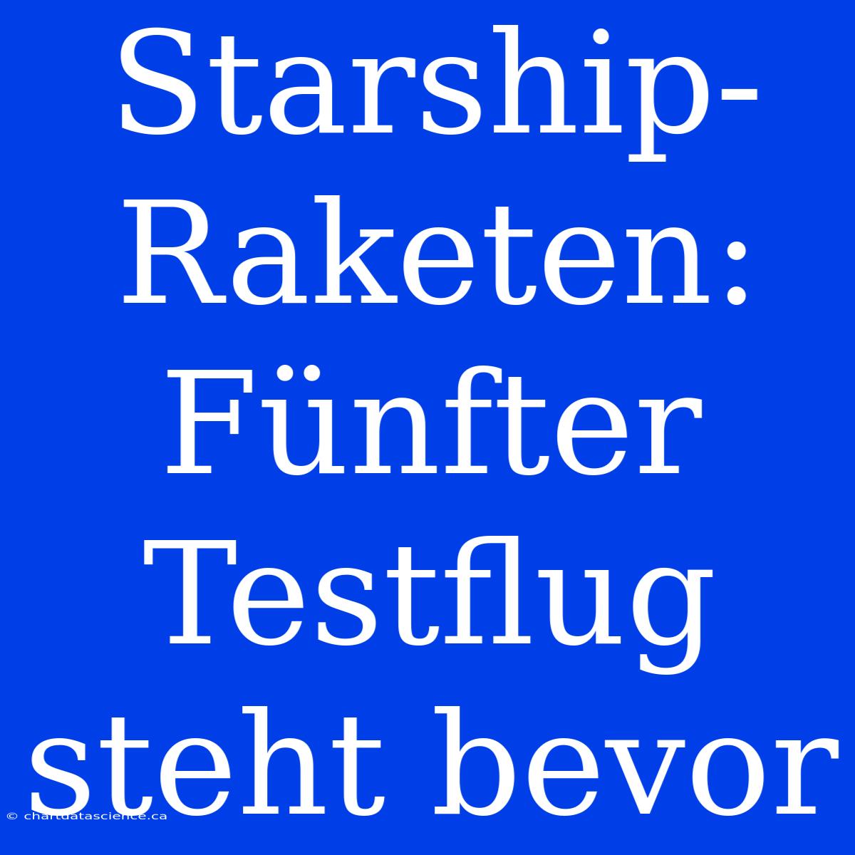 Starship-Raketen: Fünfter Testflug Steht Bevor