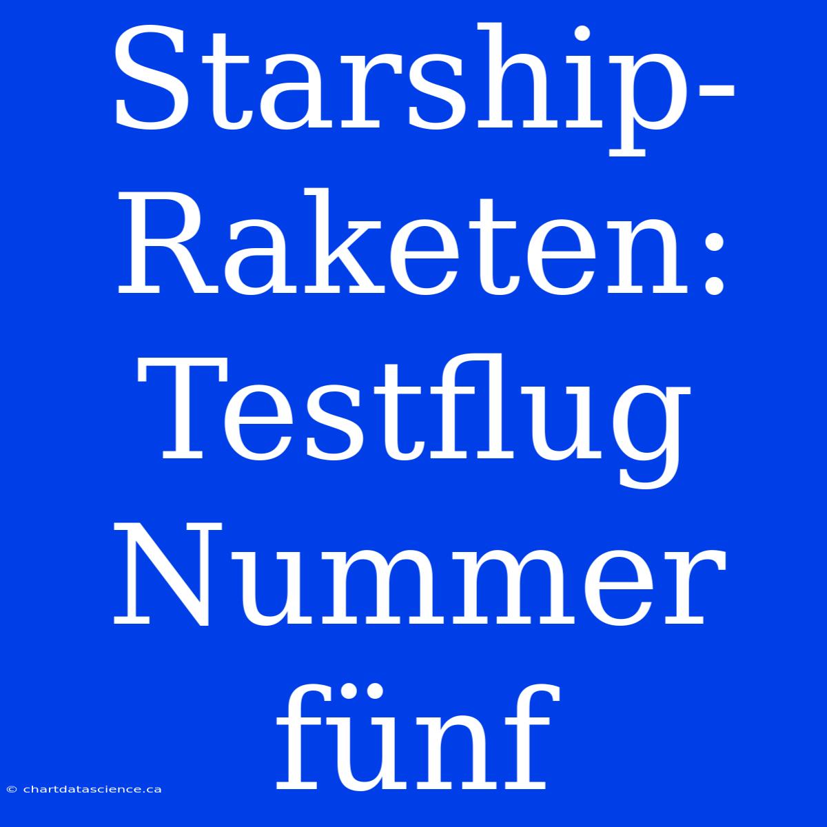 Starship-Raketen: Testflug Nummer Fünf