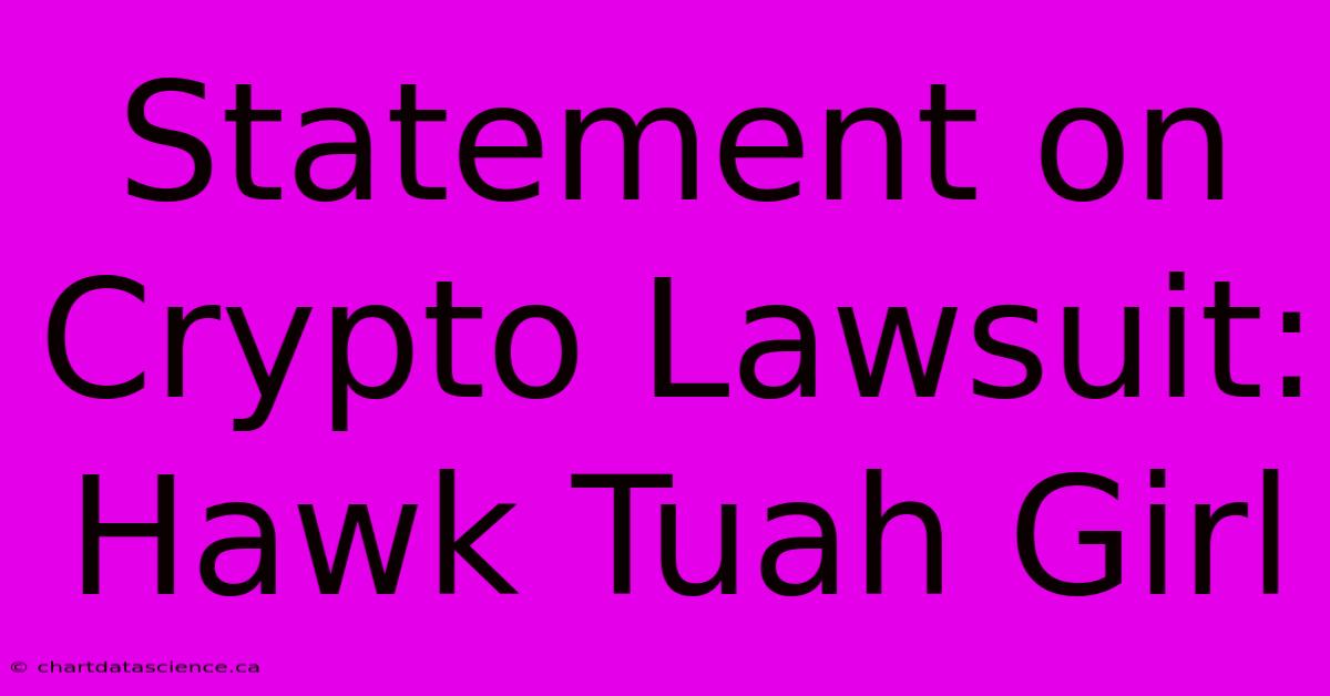 Statement On Crypto Lawsuit: Hawk Tuah Girl