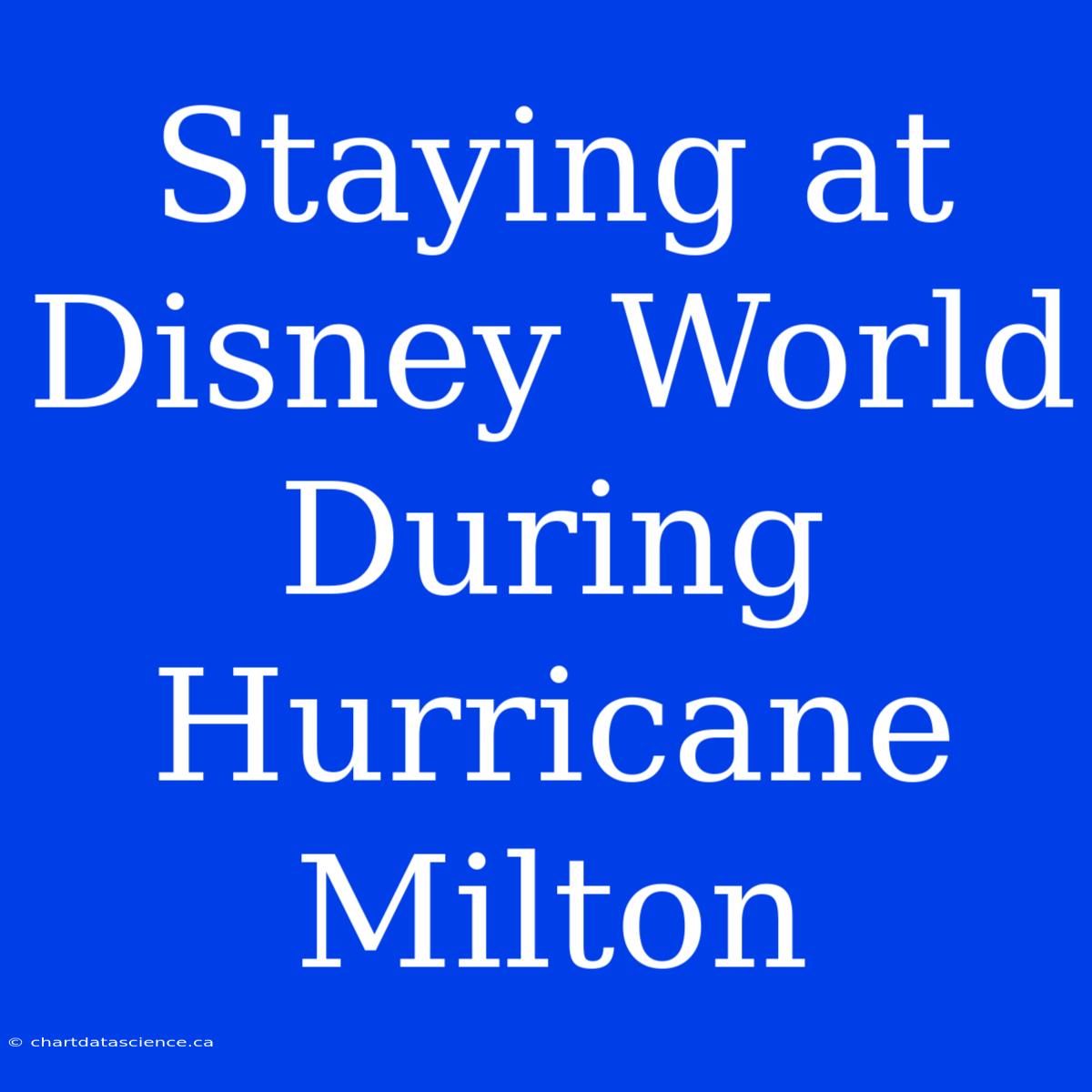 Staying At Disney World During Hurricane Milton