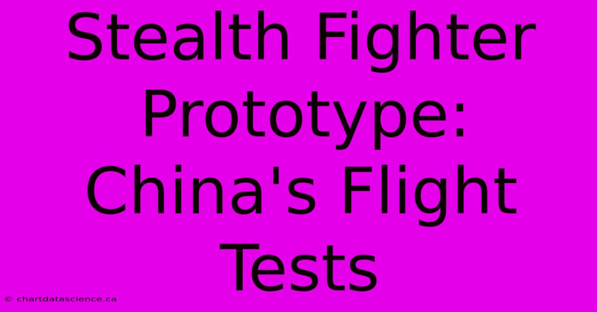 Stealth Fighter Prototype: China's Flight Tests