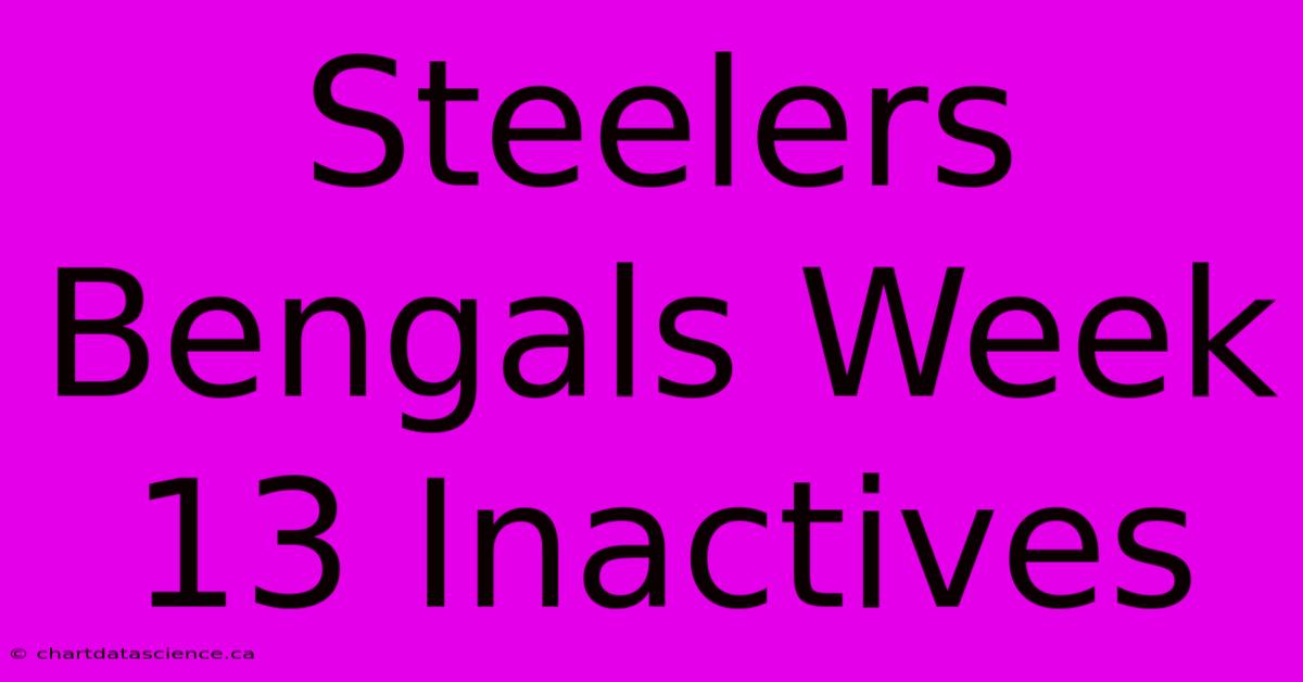 Steelers Bengals Week 13 Inactives