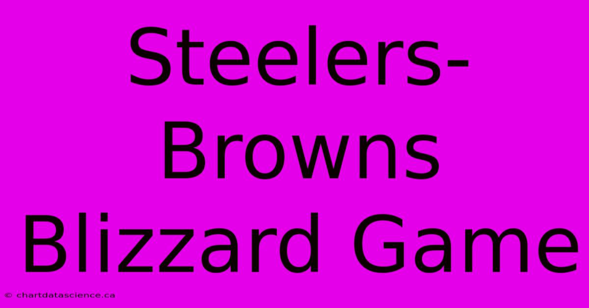 Steelers-Browns Blizzard Game