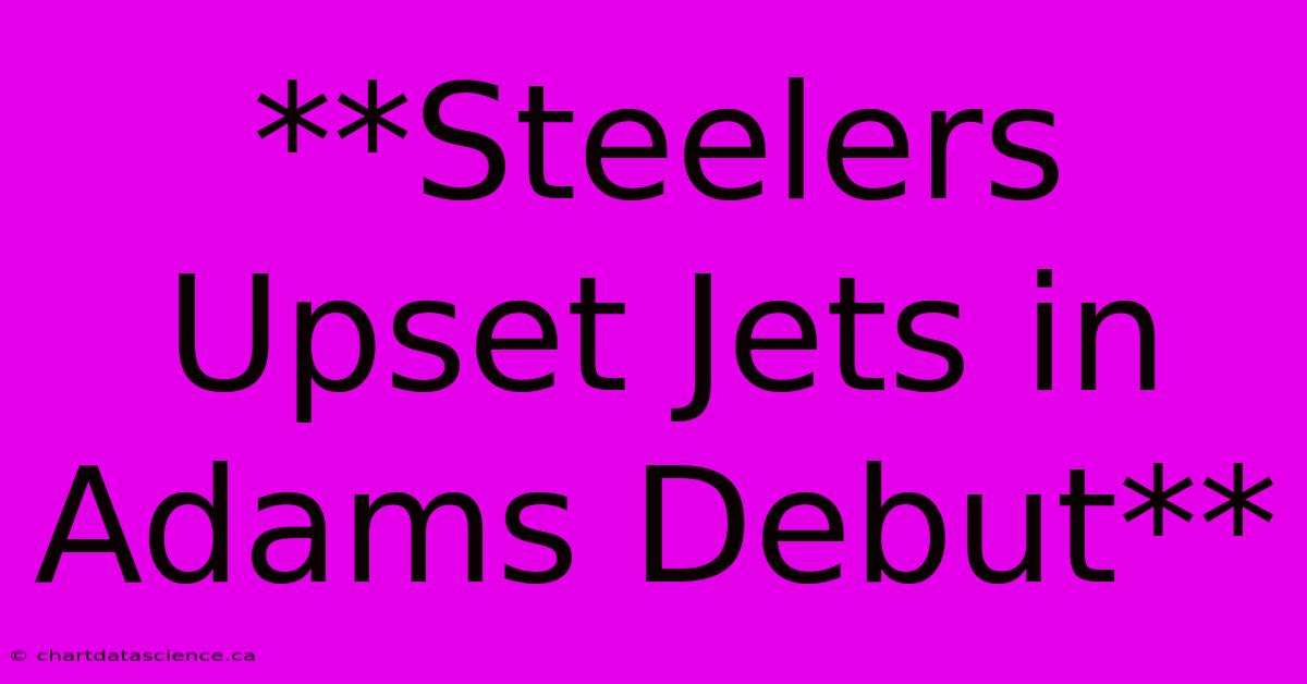 **Steelers Upset Jets In Adams Debut**