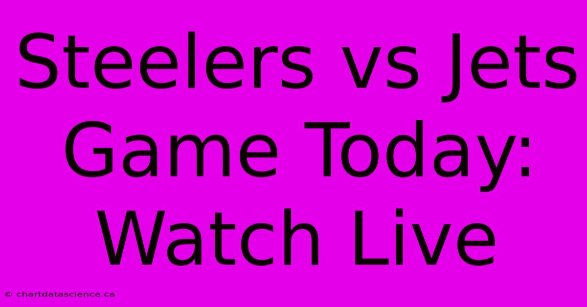 Steelers Vs Jets Game Today: Watch Live