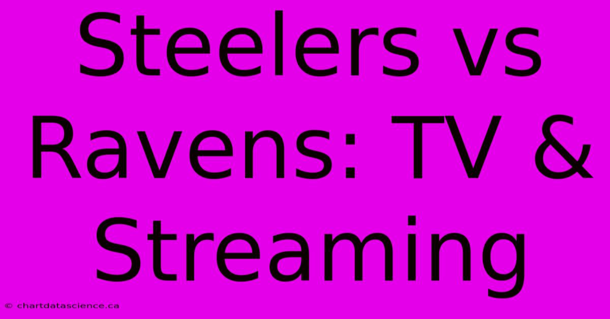 Steelers Vs Ravens: TV & Streaming