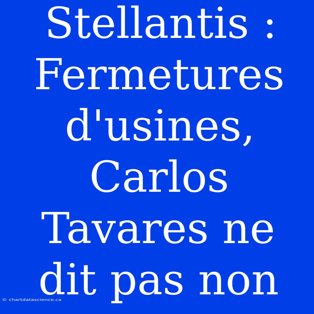 Stellantis : Fermetures D'usines, Carlos Tavares Ne Dit Pas Non