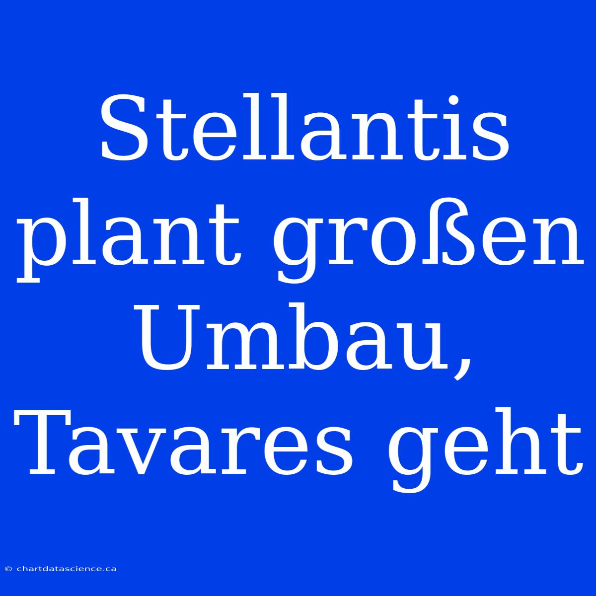 Stellantis Plant Großen Umbau, Tavares Geht