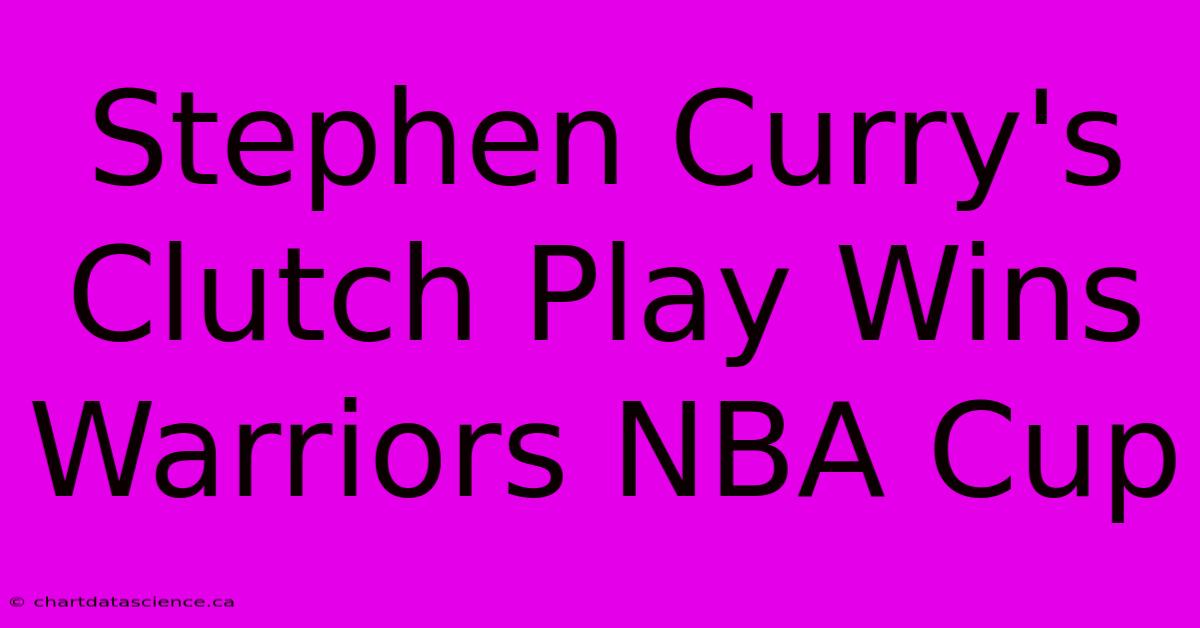 Stephen Curry's Clutch Play Wins Warriors NBA Cup