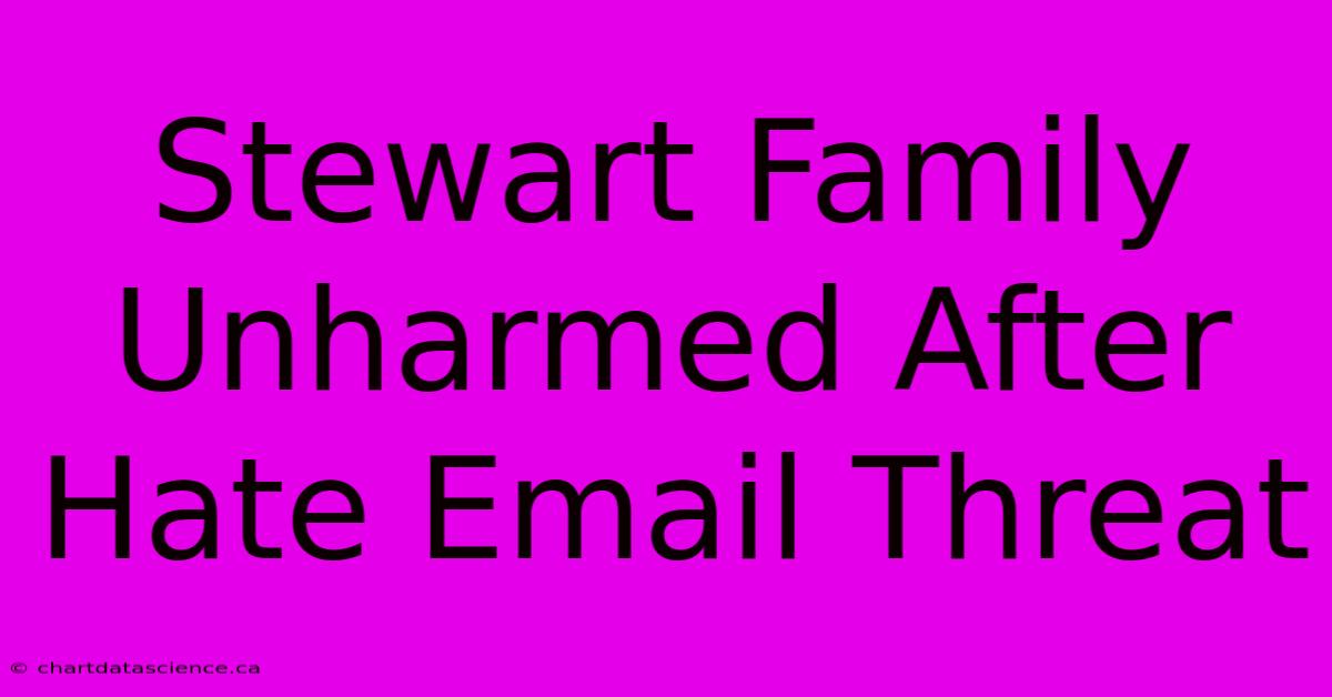 Stewart Family Unharmed After Hate Email Threat 