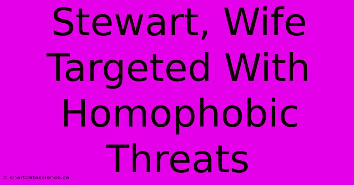 Stewart, Wife Targeted With Homophobic Threats 