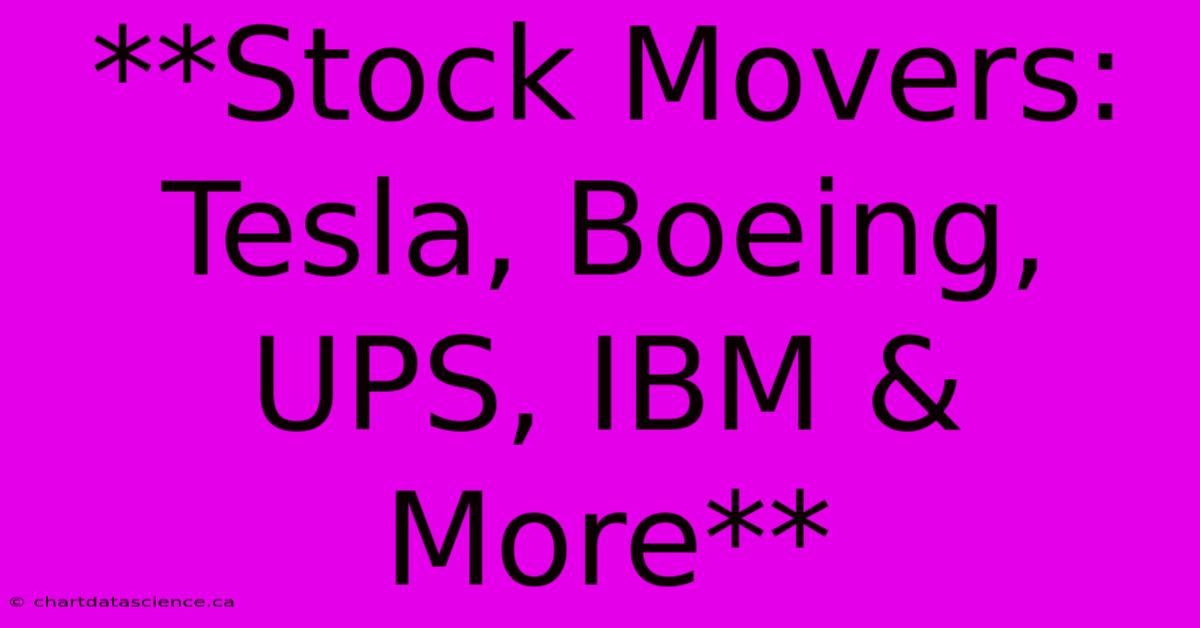 **Stock Movers: Tesla, Boeing, UPS, IBM & More**