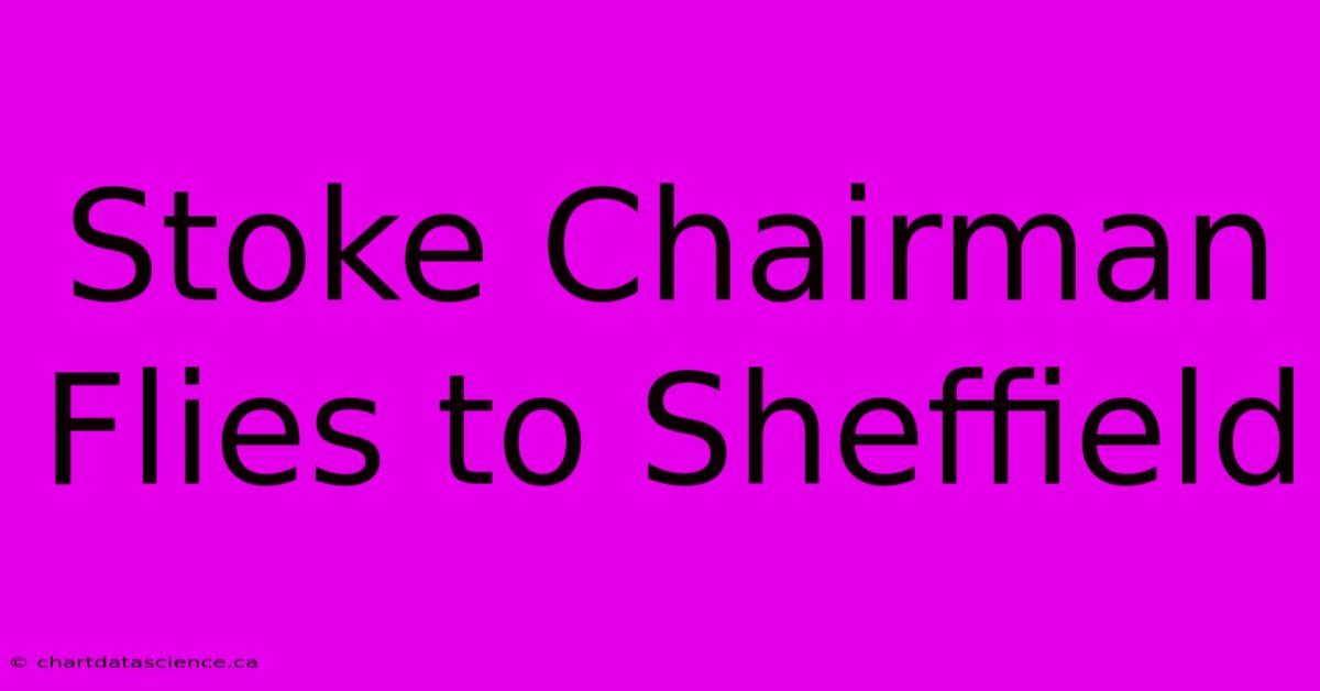 Stoke Chairman Flies To Sheffield