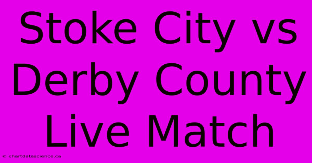 Stoke City Vs Derby County Live Match