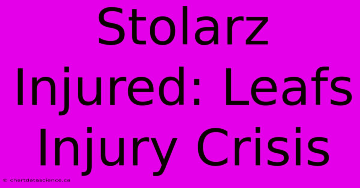 Stolarz Injured: Leafs Injury Crisis