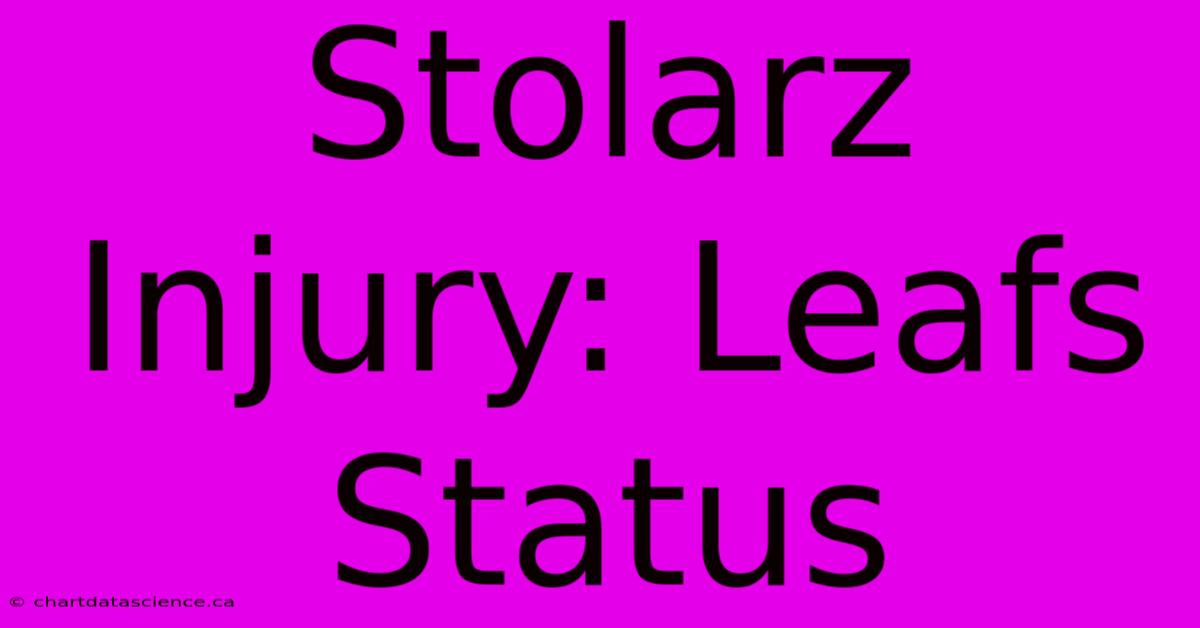 Stolarz Injury: Leafs Status