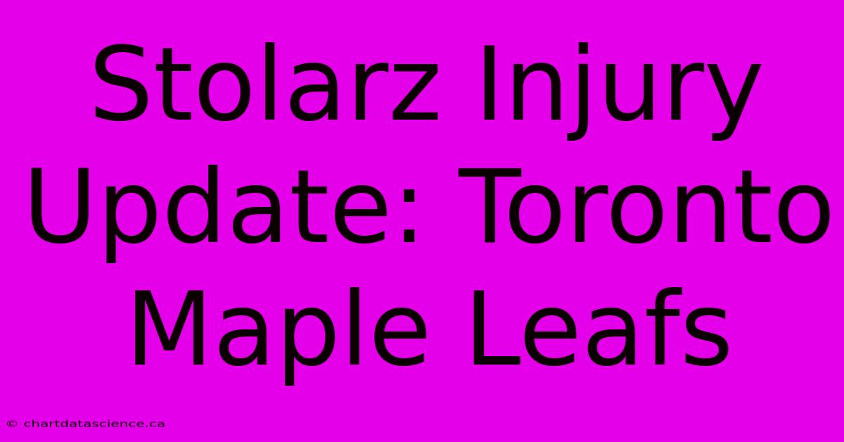 Stolarz Injury Update: Toronto Maple Leafs