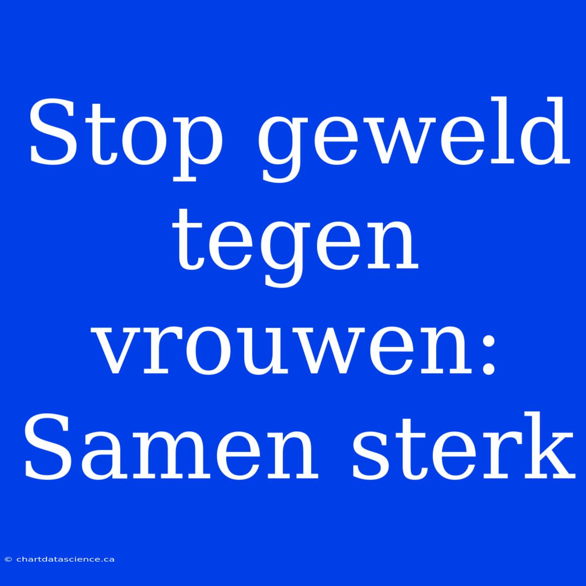 Stop Geweld Tegen Vrouwen: Samen Sterk