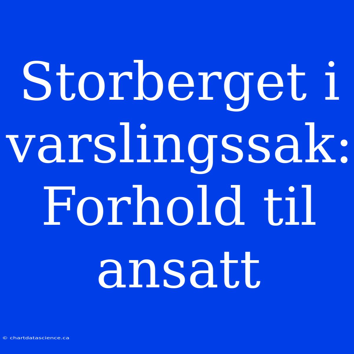 Storberget I Varslingssak: Forhold Til Ansatt