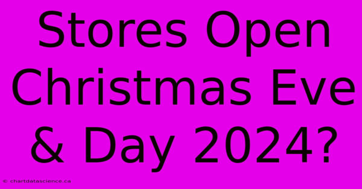 Stores Open Christmas Eve & Day 2024?