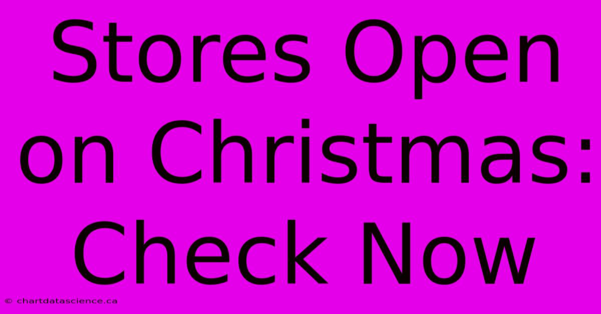 Stores Open On Christmas: Check Now