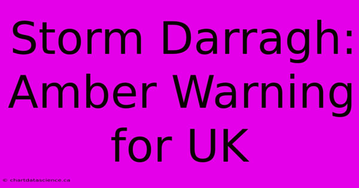 Storm Darragh: Amber Warning For UK