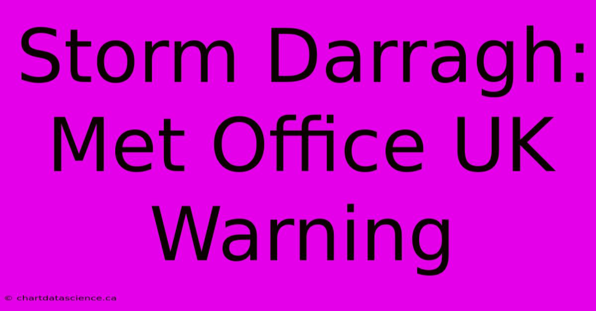 Storm Darragh: Met Office UK Warning