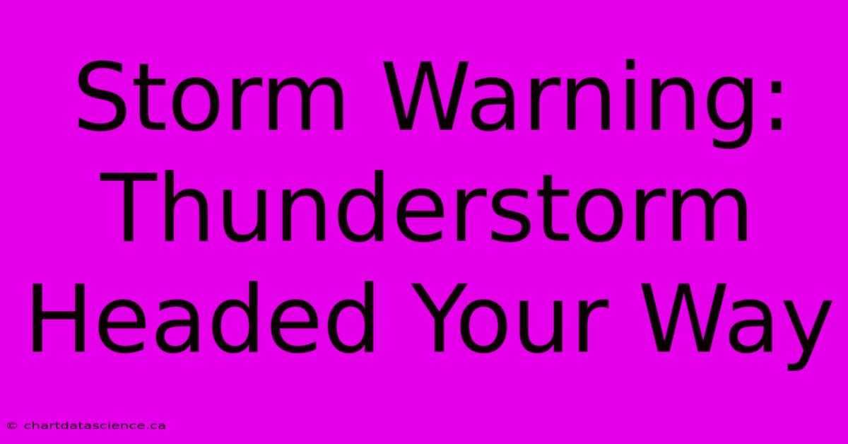 Storm Warning: Thunderstorm Headed Your Way