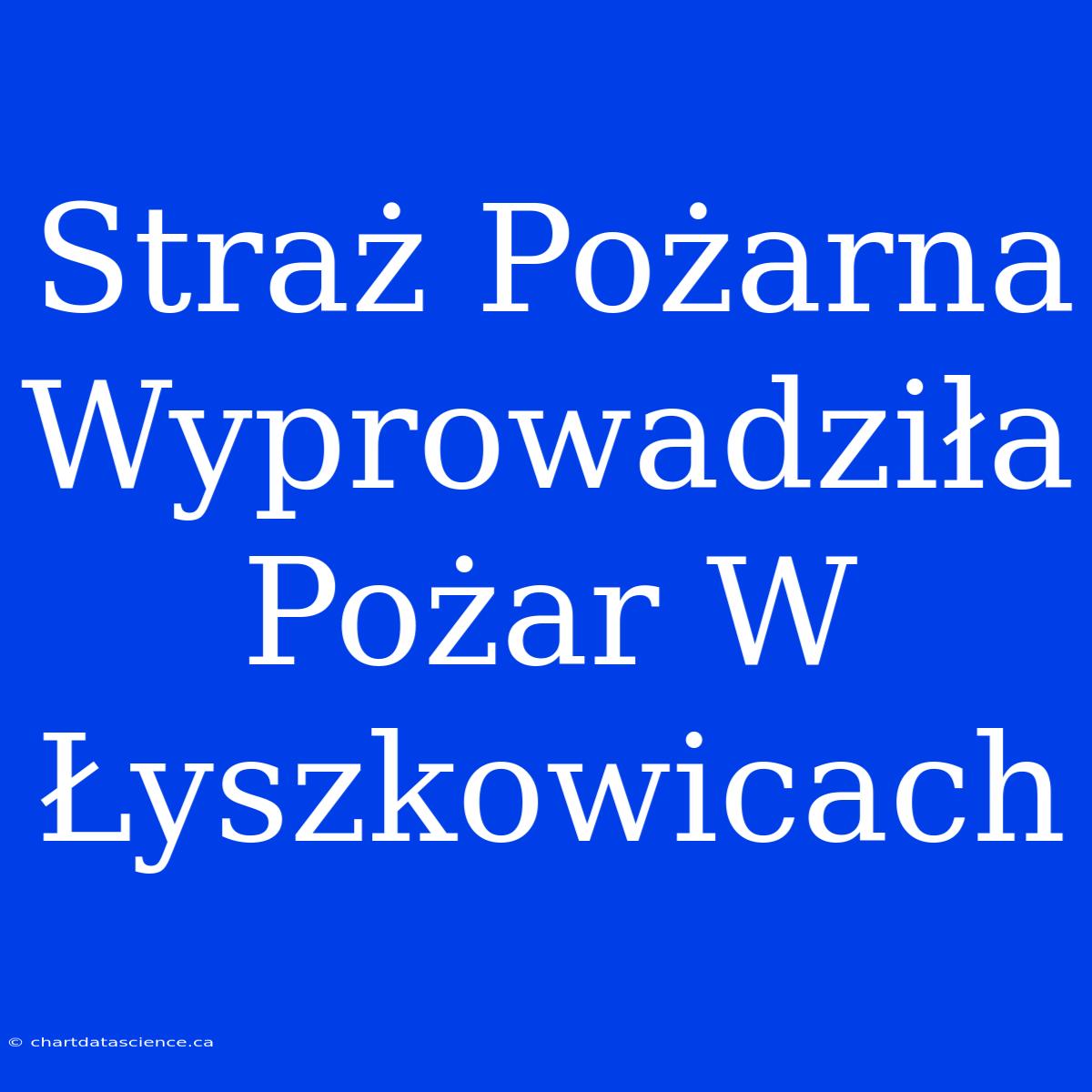 Straż Pożarna Wyprowadziła Pożar W Łyszkowicach