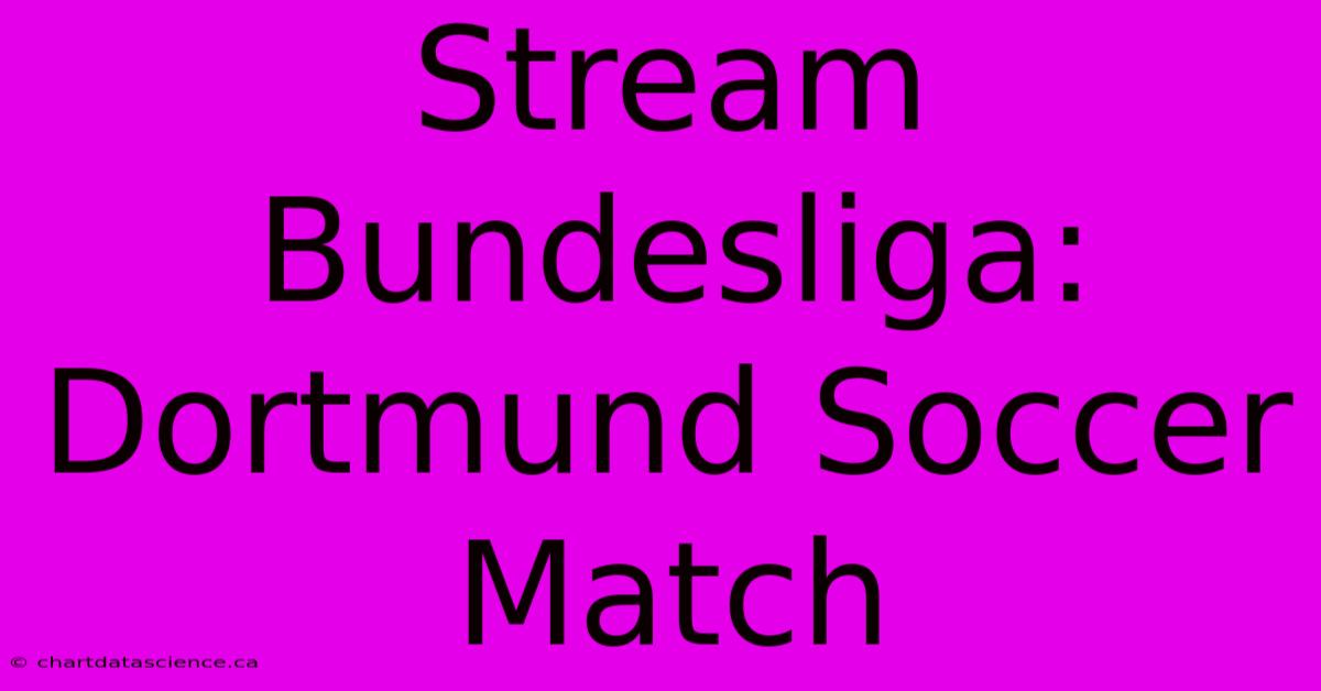 Stream Bundesliga: Dortmund Soccer Match