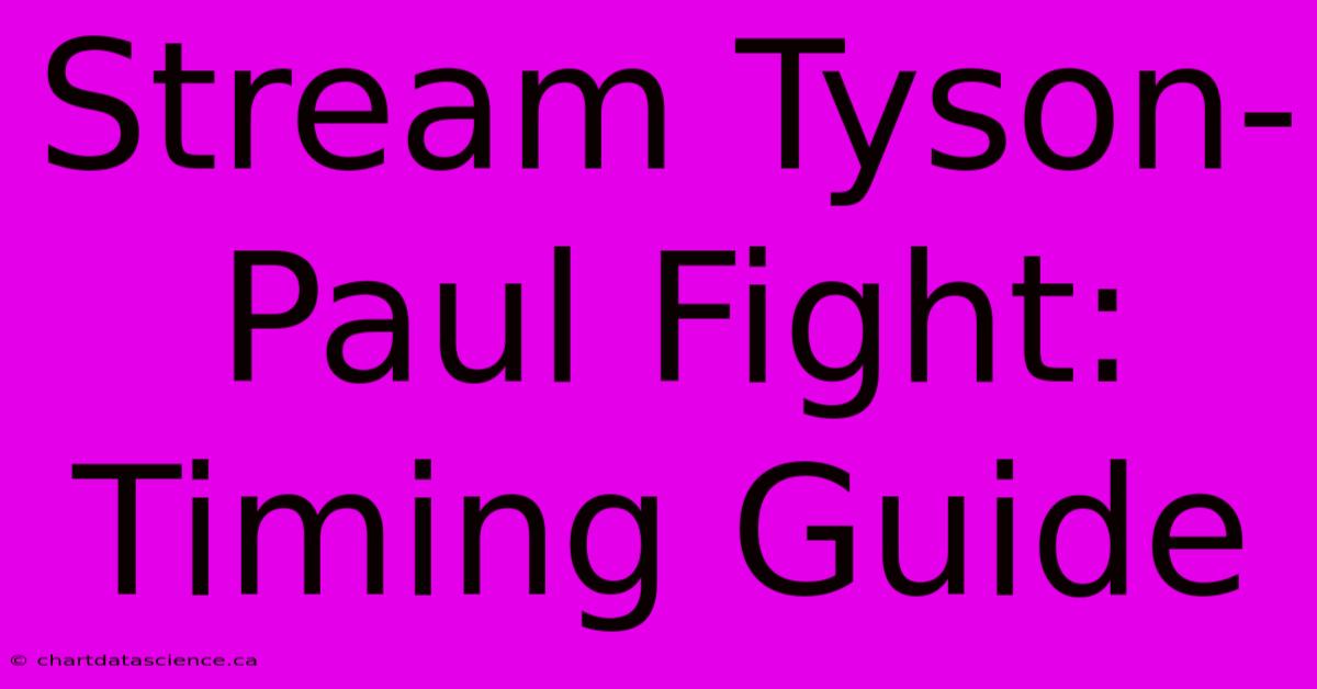 Stream Tyson-Paul Fight: Timing Guide